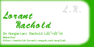 lorant machold business card